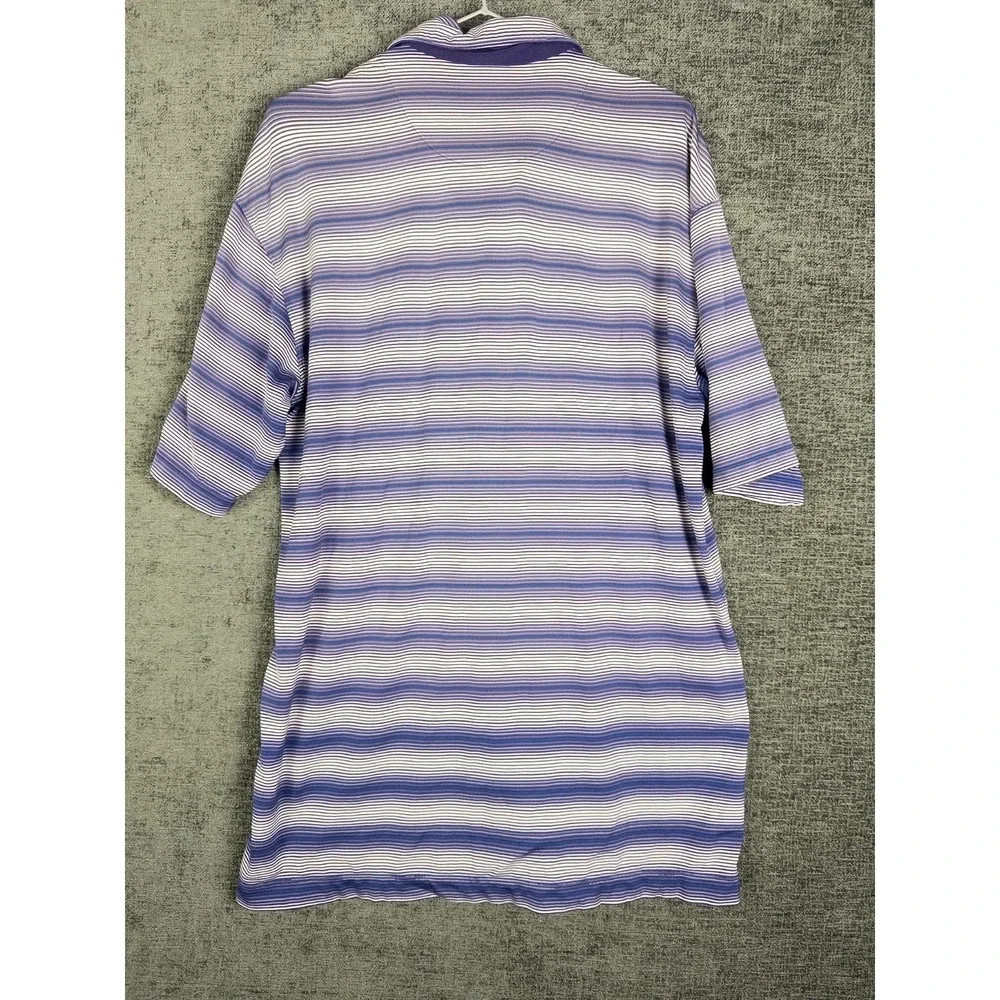 Nike Tiger Woods Dri Fit UV Polo Shirt Mens‎ M Striped Short Sleeve